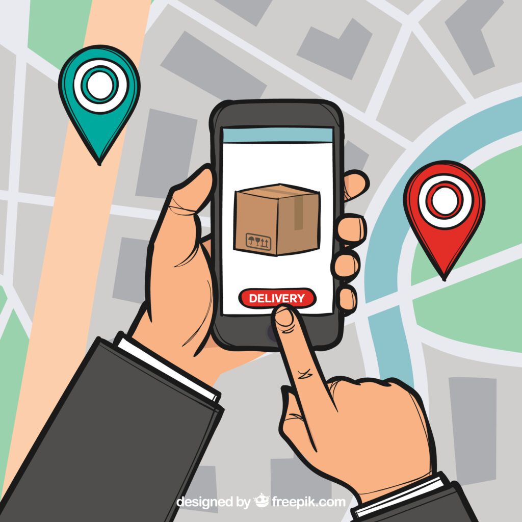 Package Delivery through Mobile App animated